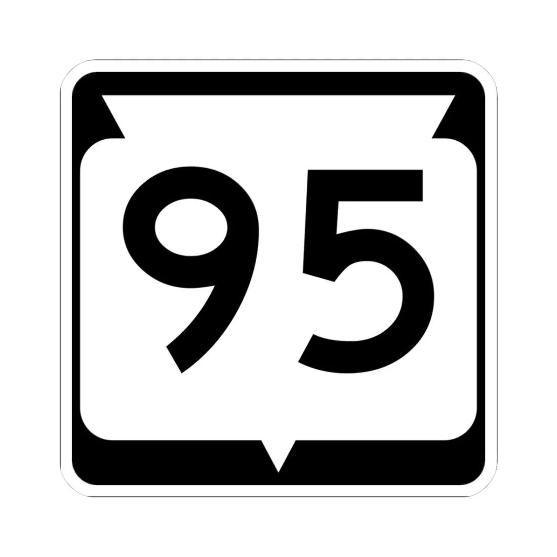WIS 95 (Wisconsin) (Road Sign) STICKER Vinyl Kiss-Cut Decal 3 Inch White - The Sticker Space