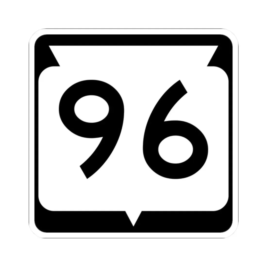 WIS 96 (Wisconsin) (Road Sign) STICKER Vinyl Kiss-Cut Decal 2 Inch White - The Sticker Space