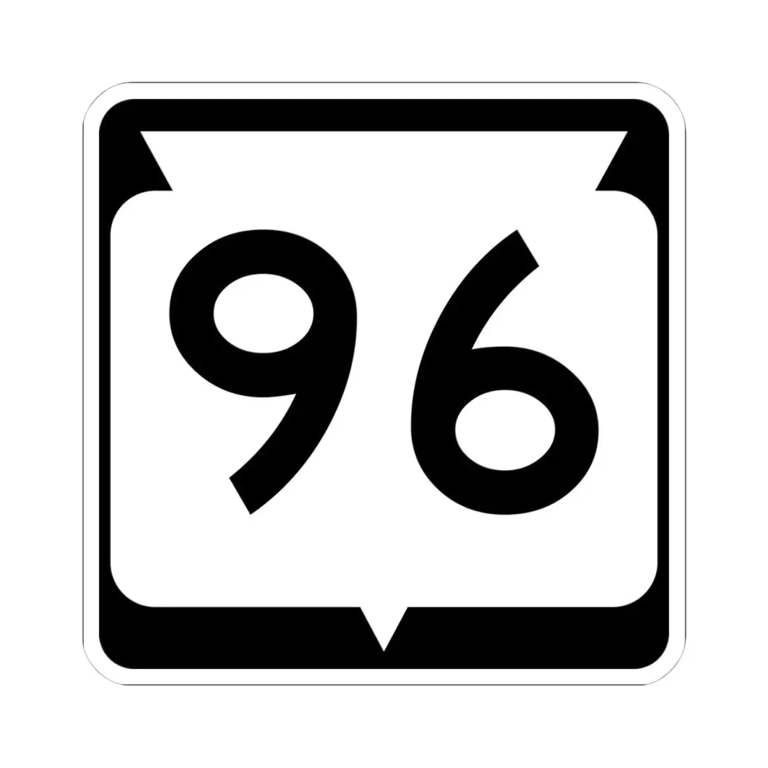 WIS 96 (Wisconsin) (Road Sign) STICKER Vinyl Kiss-Cut Decal 4 Inch White - The Sticker Space