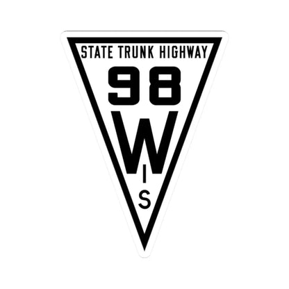 WIS 98 1919 (Wisconsin) (Road Sign) STICKER Vinyl Kiss-Cut Decal 2 Inch White - The Sticker Space