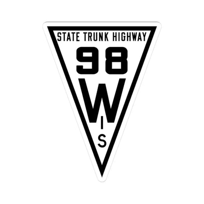 WIS 98 1919 (Wisconsin) (Road Sign) STICKER Vinyl Kiss-Cut Decal 3 Inch White - The Sticker Space