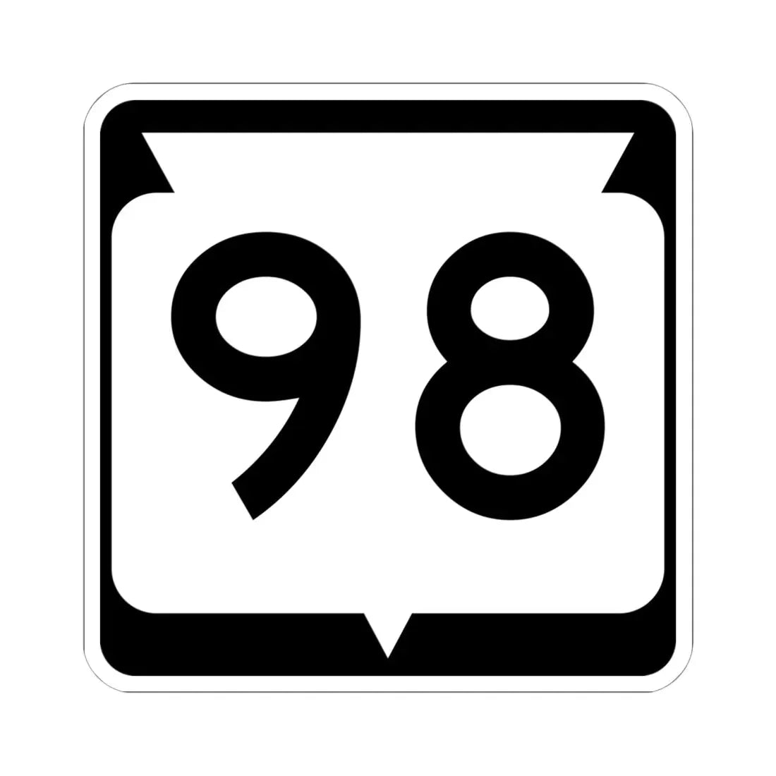 WIS 98 (Wisconsin) (Road Sign) STICKER Vinyl Kiss-Cut Decal 6 Inch White - The Sticker Space