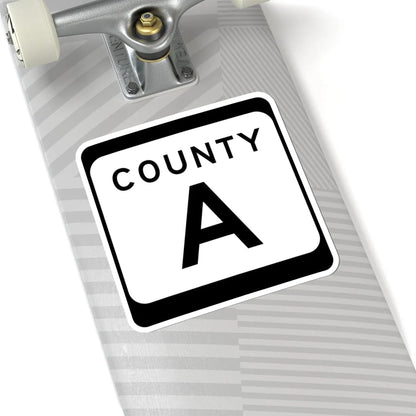 WIS County A (Wisconsin) (Road Sign) STICKER Vinyl Kiss-Cut Decal - The Sticker Space
