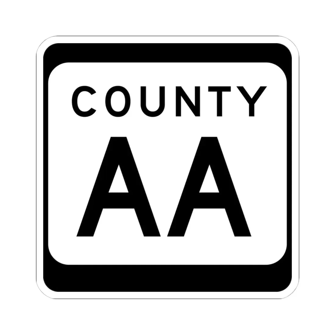 WIS County AA (Wisconsin) (Road Sign) STICKER Vinyl Kiss-Cut Decal 4 Inch White - The Sticker Space