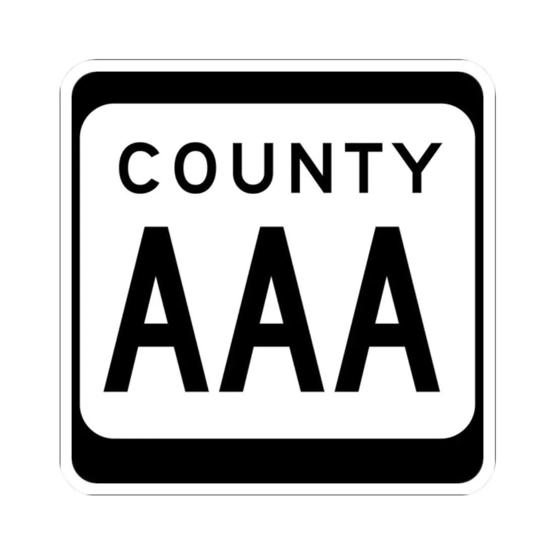 WIS County AAA (Wisconsin) (Road Sign) STICKER Vinyl Kiss-Cut Decal 2 Inch White - The Sticker Space