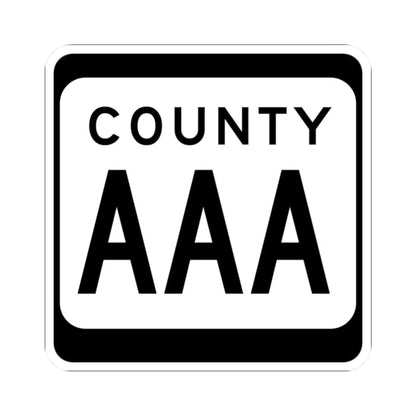 WIS County AAA (Wisconsin) (Road Sign) STICKER Vinyl Kiss-Cut Decal 2 Inch White - The Sticker Space