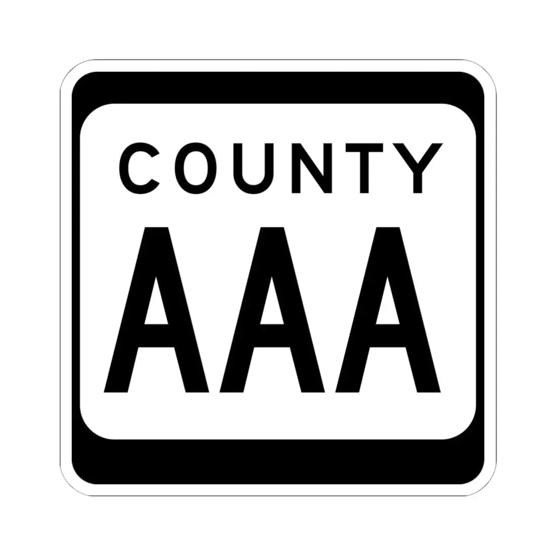 WIS County AAA (Wisconsin) (Road Sign) STICKER Vinyl Kiss-Cut Decal 6 Inch White - The Sticker Space