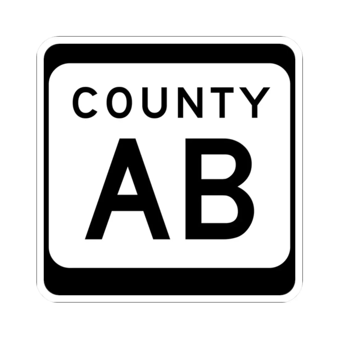 WIS County AB (Wisconsin) (Road Sign) STICKER Vinyl Kiss-Cut Decal 2 Inch White - The Sticker Space
