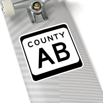 WIS County AB (Wisconsin) (Road Sign) STICKER Vinyl Kiss-Cut Decal - The Sticker Space
