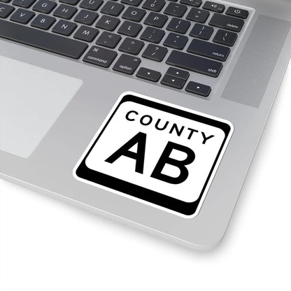 WIS County AB (Wisconsin) (Road Sign) STICKER Vinyl Kiss-Cut Decal - The Sticker Space