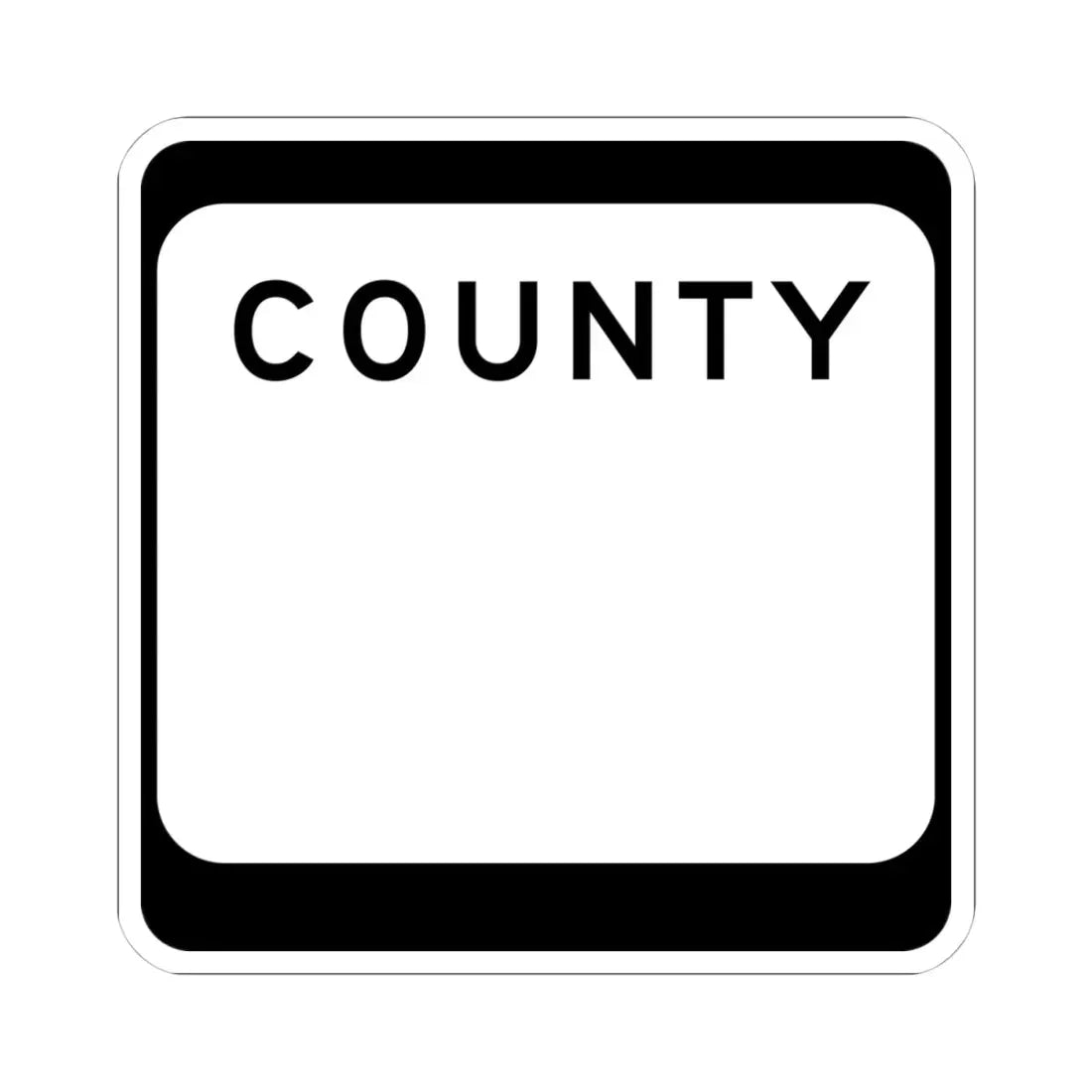 WIS County blank (Wisconsin) (Road Sign) STICKER Vinyl Kiss-Cut Decal 4 Inch White - The Sticker Space