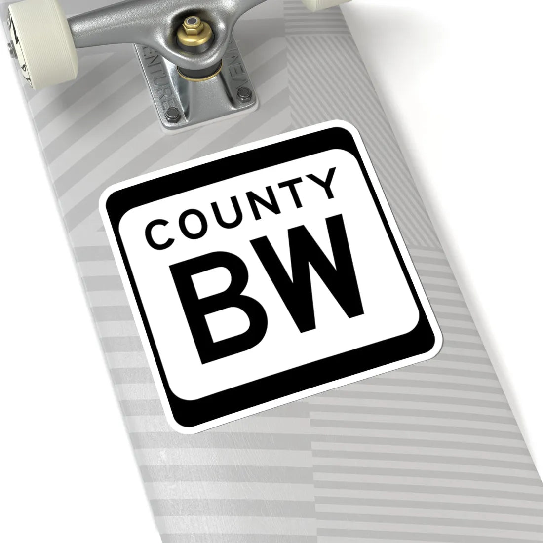 WIS County BW (Wisconsin) (Road Sign) STICKER Vinyl Kiss-Cut Decal - The Sticker Space