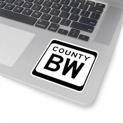 WIS County BW (Wisconsin) (Road Sign) STICKER Vinyl Kiss-Cut Decal - The Sticker Space