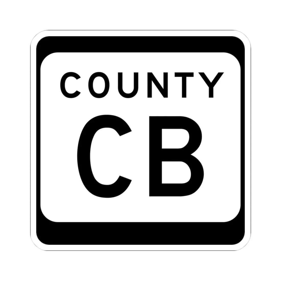 WIS County CB (Wisconsin) (Road Sign) STICKER Vinyl Kiss-Cut Decal 3 Inch White - The Sticker Space