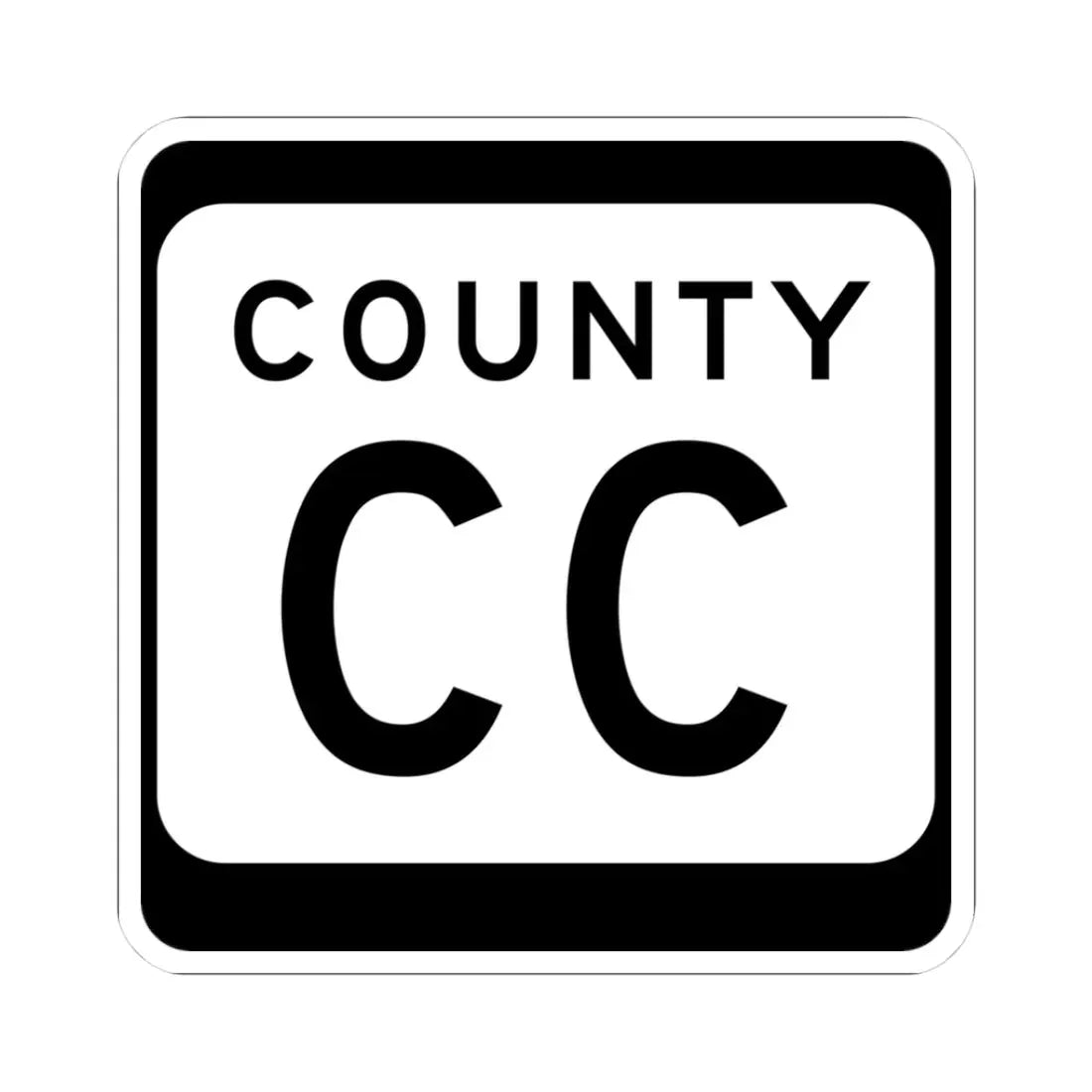 WIS County CC (Wisconsin) (Road Sign) STICKER Vinyl Kiss-Cut Decal 3 Inch White - The Sticker Space