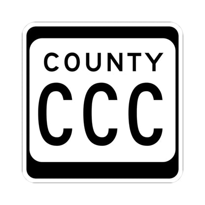 WIS County CCC (Wisconsin) (Road Sign) STICKER Vinyl Kiss-Cut Decal 3 Inch White - The Sticker Space
