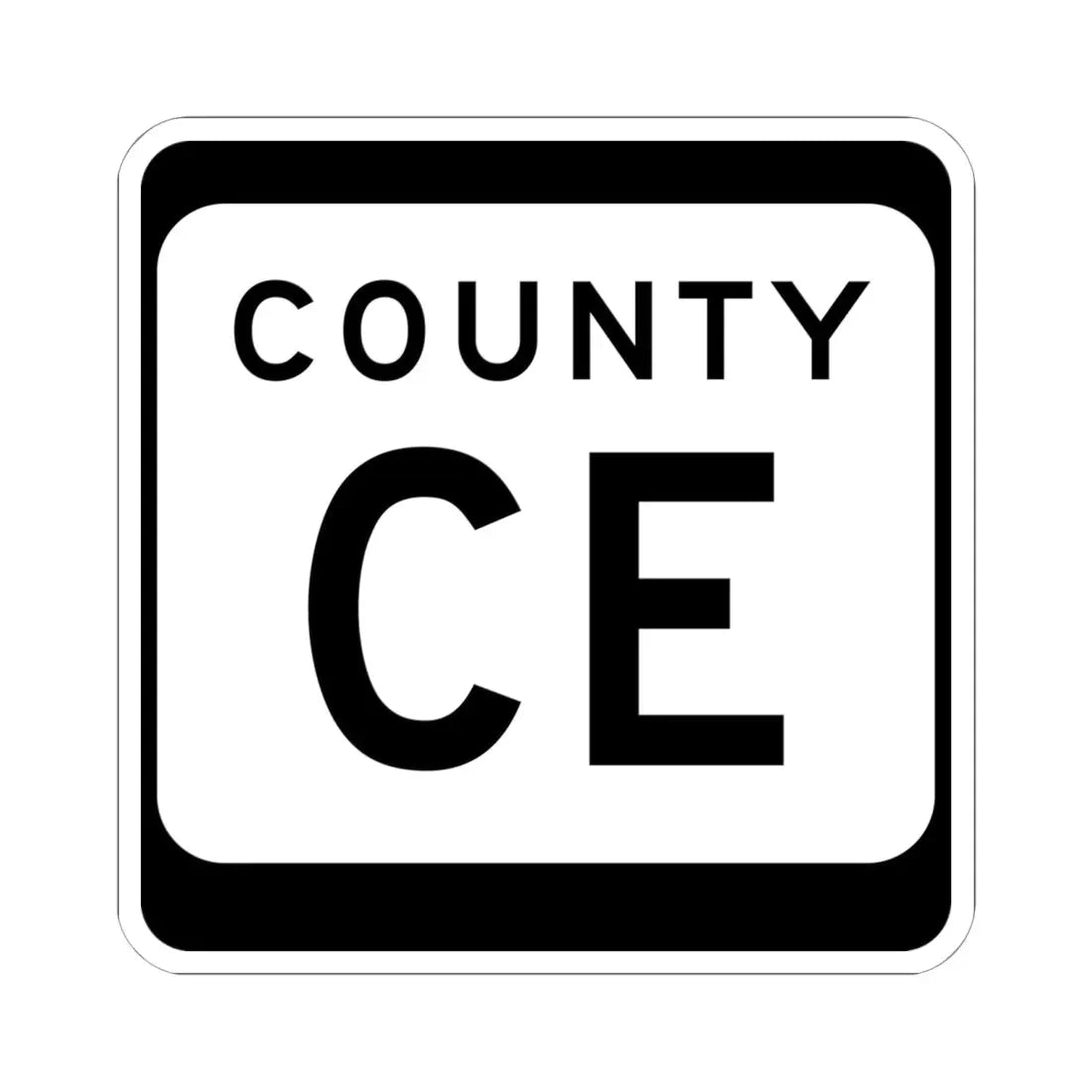 WIS County CE (Wisconsin) (Road Sign) STICKER Vinyl Kiss-Cut Decal 6 Inch White - The Sticker Space