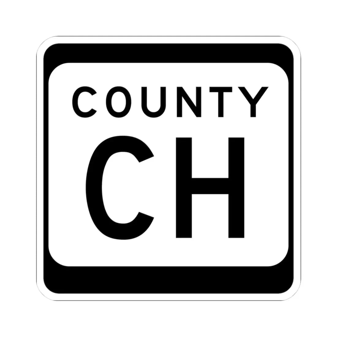WIS County CH (Wisconsin) (Road Sign) STICKER Vinyl Kiss-Cut Decal 3 Inch White - The Sticker Space