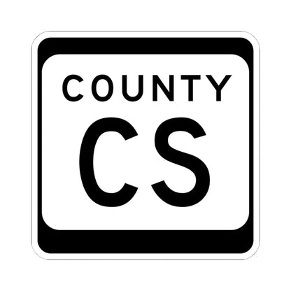 WIS County CS (Wisconsin) (Road Sign) STICKER Vinyl Kiss-Cut Decal 6 Inch White - The Sticker Space