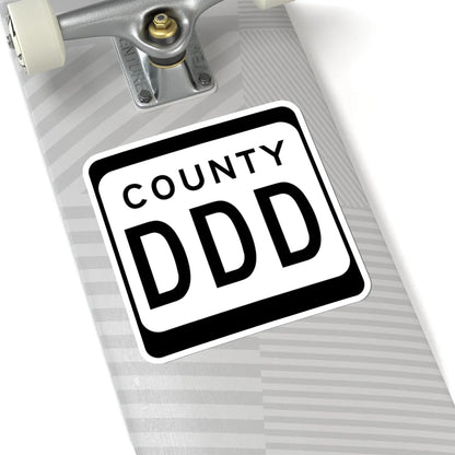 WIS County DDD (Wisconsin) (Road Sign) STICKER Vinyl Kiss-Cut Decal - The Sticker Space