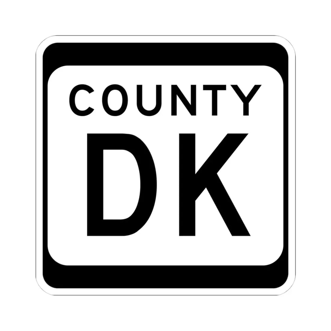 WIS County DK (Wisconsin) (Road Sign) STICKER Vinyl Kiss-Cut Decal 4 Inch White - The Sticker Space