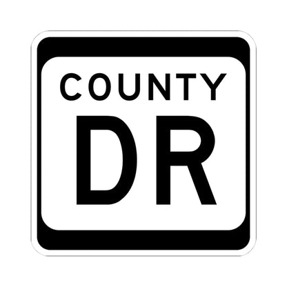 WIS County DR (Wisconsin) (Road Sign) STICKER Vinyl Kiss-Cut Decal 4 Inch White - The Sticker Space