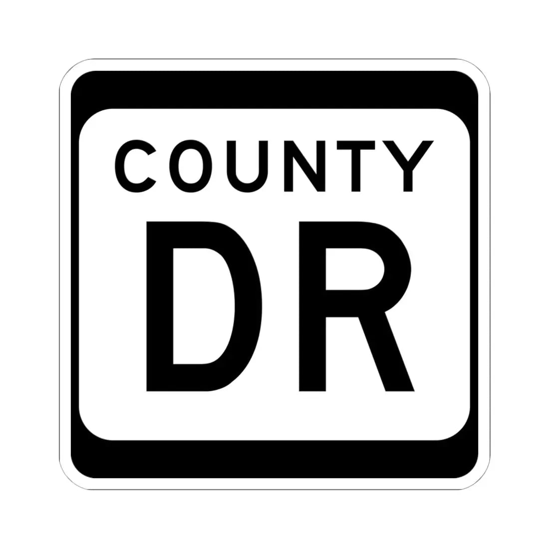 WIS County DR (Wisconsin) (Road Sign) STICKER Vinyl Kiss-Cut Decal 6 Inch White - The Sticker Space