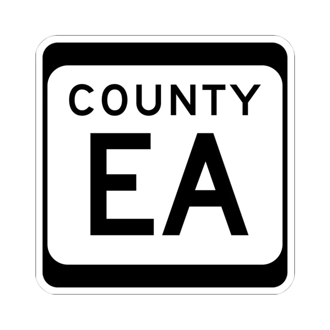 WIS County EA (Wisconsin) (Road Sign) STICKER Vinyl Kiss-Cut Decal 4 Inch White - The Sticker Space