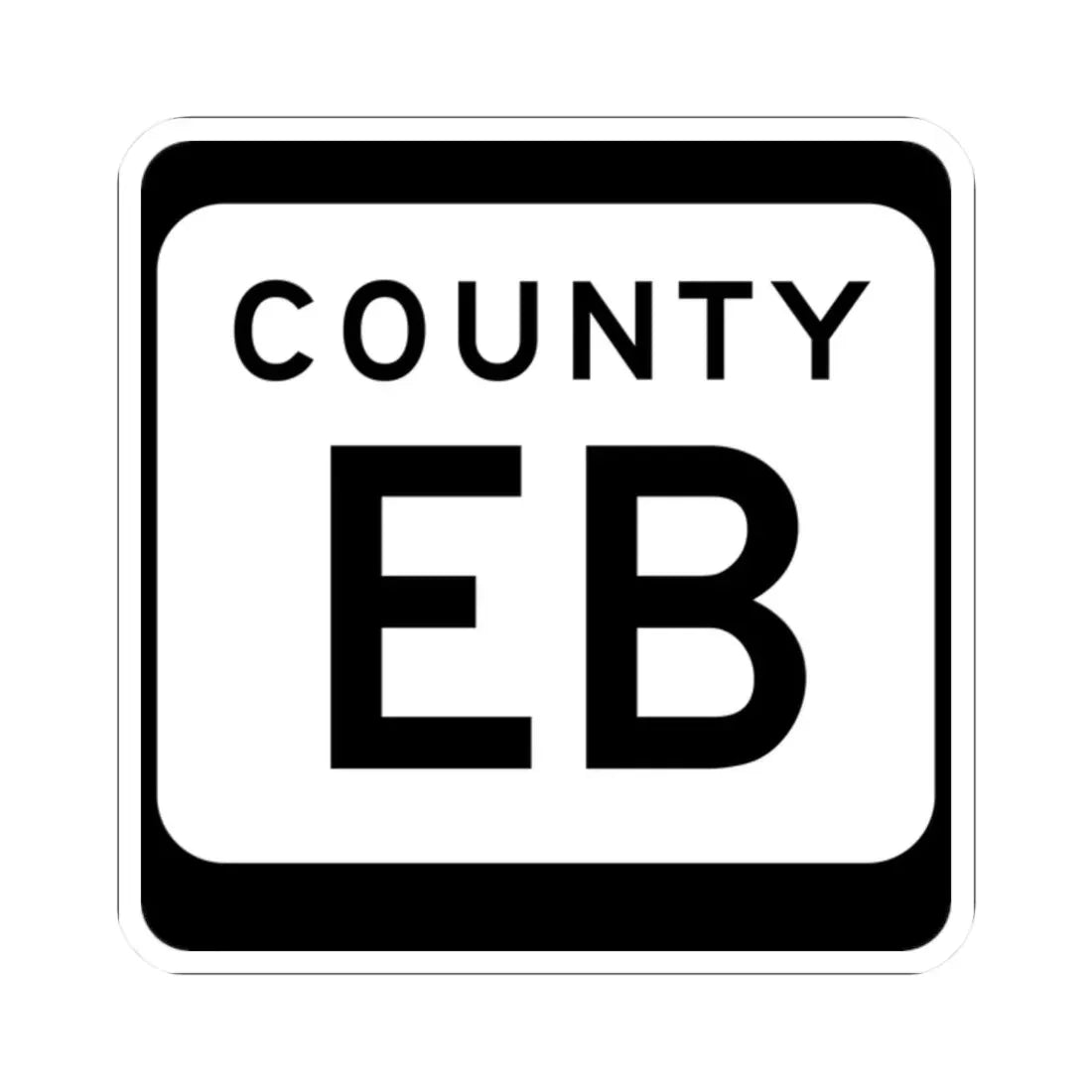 WIS County EB (Wisconsin) (Road Sign) STICKER Vinyl Kiss-Cut Decal 2 Inch White - The Sticker Space