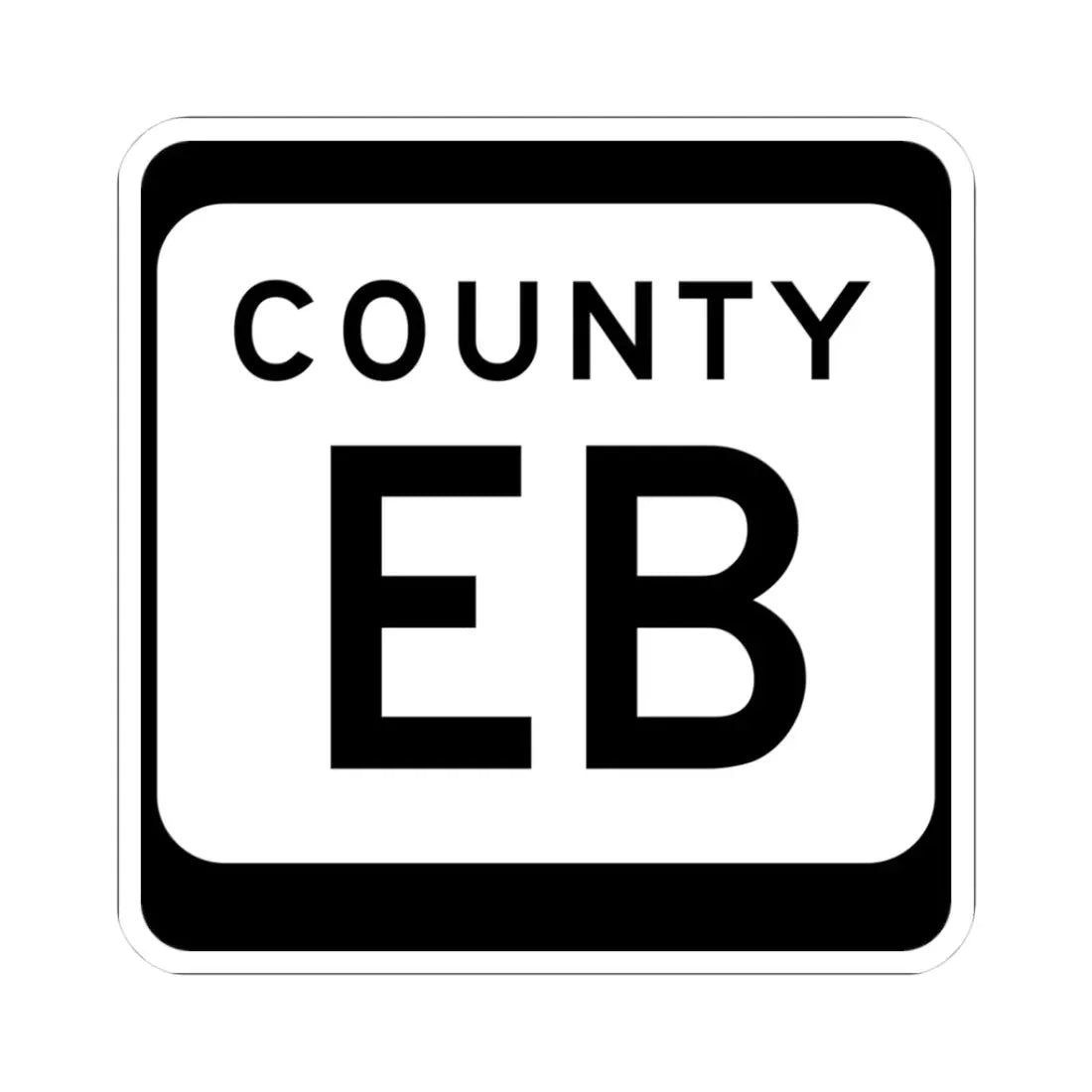 WIS County EB (Wisconsin) (Road Sign) STICKER Vinyl Kiss-Cut Decal 3 Inch White - The Sticker Space