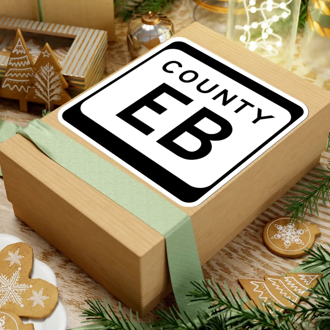 WIS County EB (Wisconsin) (Road Sign) STICKER Vinyl Kiss-Cut Decal - The Sticker Space