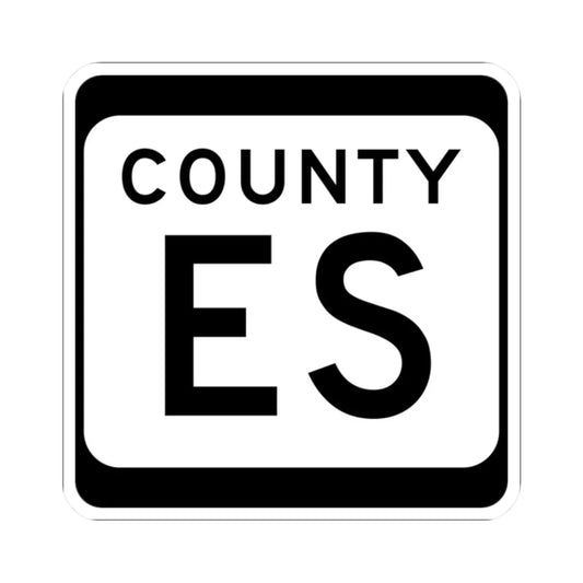 WIS County ES (Wisconsin) (Road Sign) STICKER Vinyl Kiss-Cut Decal 2 Inch White - The Sticker Space