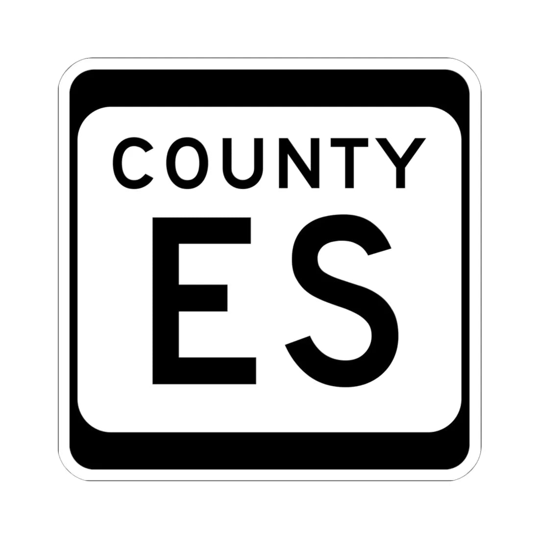 WIS County ES (Wisconsin) (Road Sign) STICKER Vinyl Kiss-Cut Decal 6 Inch White - The Sticker Space