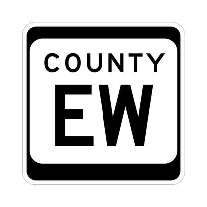 WIS County EW (Wisconsin) (Road Sign) STICKER Vinyl Kiss-Cut Decal 6 Inch White - The Sticker Space
