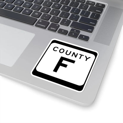 WIS County F (Wisconsin) (Road Sign) STICKER Vinyl Kiss-Cut Decal - The Sticker Space