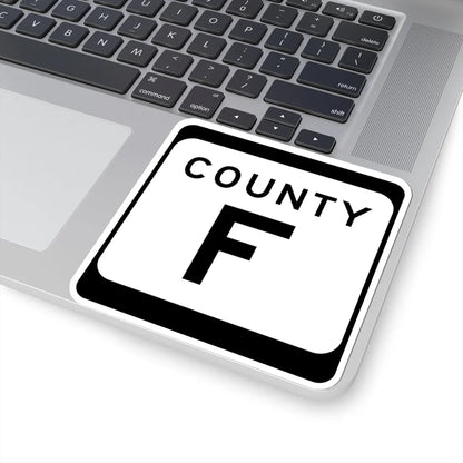 WIS County F (Wisconsin) (Road Sign) STICKER Vinyl Kiss-Cut Decal - The Sticker Space
