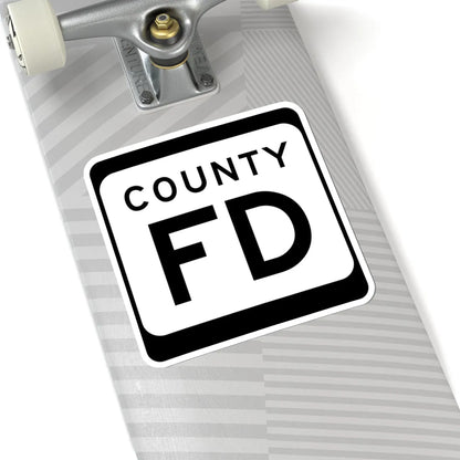 WIS County FD (Wisconsin) (Road Sign) STICKER Vinyl Kiss-Cut Decal - The Sticker Space