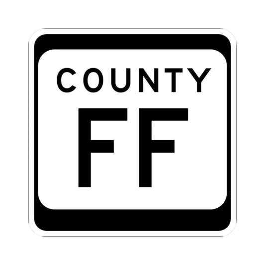 WIS County FF (Wisconsin) (Road Sign) STICKER Vinyl Kiss-Cut Decal 2 Inch White - The Sticker Space