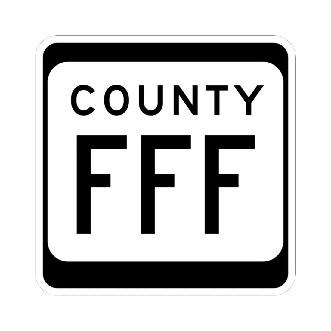 WIS County FFF (Wisconsin) (Road Sign) STICKER Vinyl Kiss-Cut Decal 3 Inch White - The Sticker Space