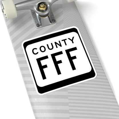 WIS County FFF (Wisconsin) (Road Sign) STICKER Vinyl Kiss-Cut Decal - The Sticker Space