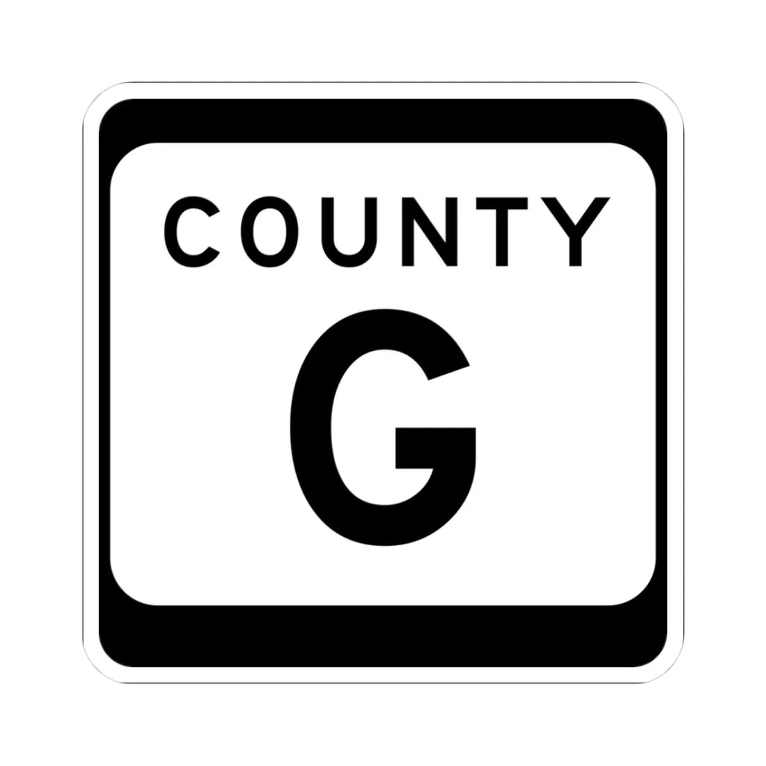 WIS County G (Wisconsin) (Road Sign) STICKER Vinyl Kiss-Cut Decal 3 Inch White - The Sticker Space