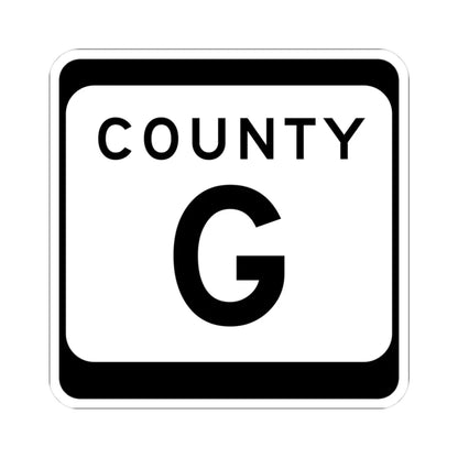 WIS County G (Wisconsin) (Road Sign) STICKER Vinyl Kiss-Cut Decal 3 Inch White - The Sticker Space