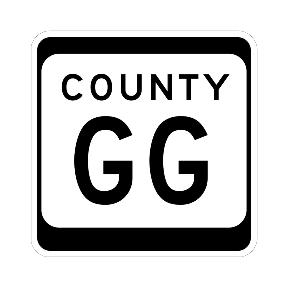 WIS County GG (Wisconsin) (Road Sign) STICKER Vinyl Kiss-Cut Decal 6 Inch White - The Sticker Space