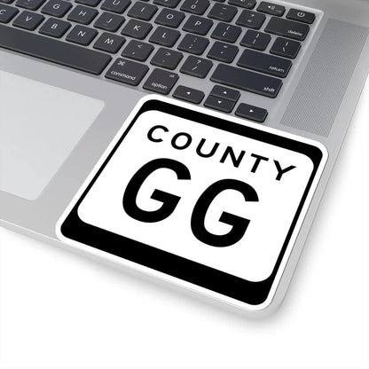 WIS County GG (Wisconsin) (Road Sign) STICKER Vinyl Kiss-Cut Decal - The Sticker Space