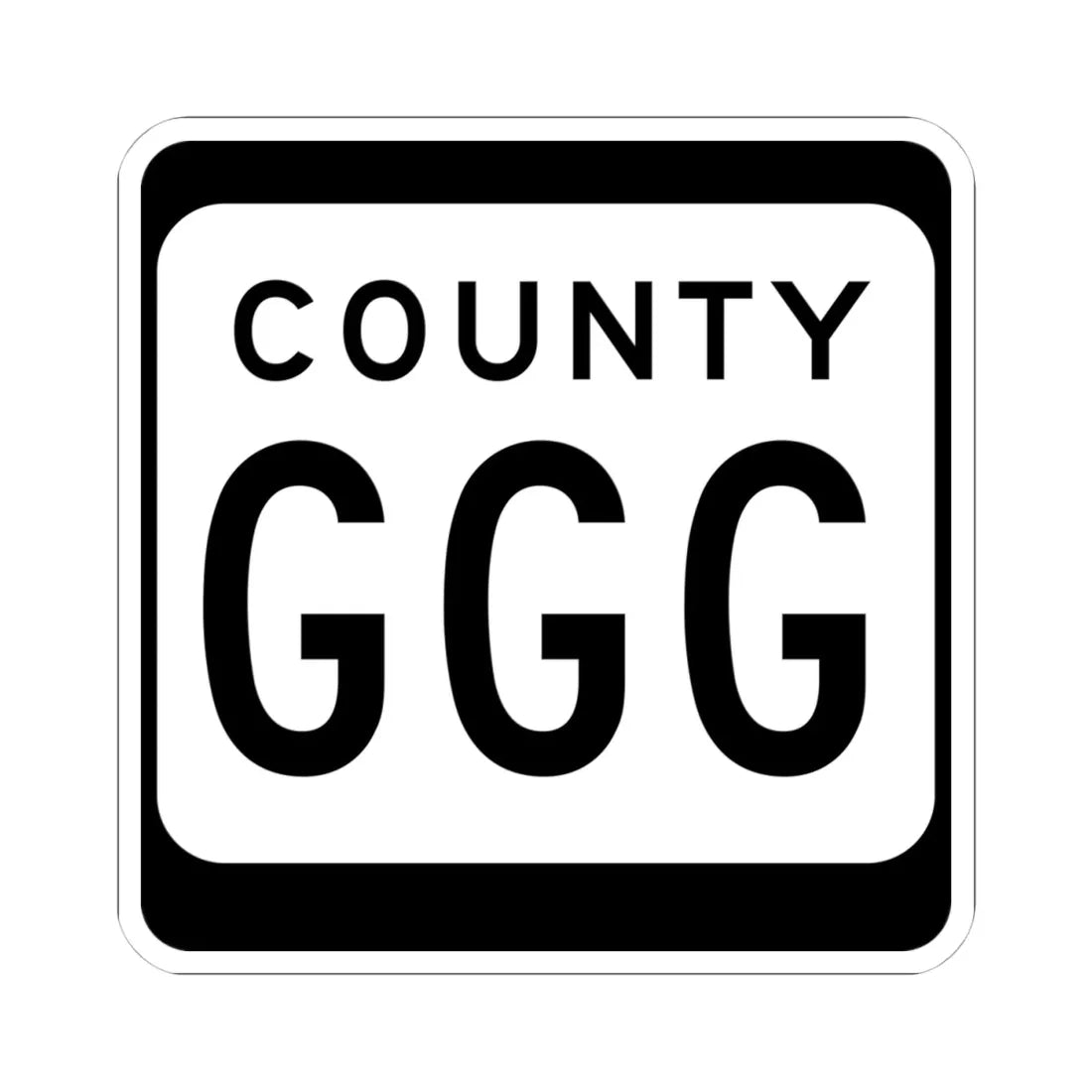 WIS County GGG (Wisconsin) (Road Sign) STICKER Vinyl Kiss-Cut Decal 4 Inch White - The Sticker Space