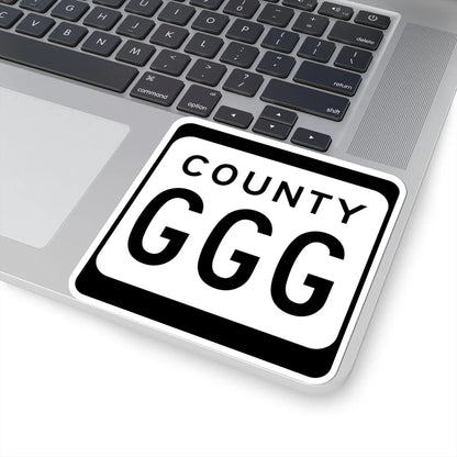 WIS County GGG (Wisconsin) (Road Sign) STICKER Vinyl Kiss-Cut Decal - The Sticker Space
