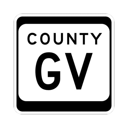 WIS County GV (Wisconsin) (Road Sign) STICKER Vinyl Kiss-Cut Decal 3 Inch White - The Sticker Space