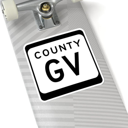 WIS County GV (Wisconsin) (Road Sign) STICKER Vinyl Kiss-Cut Decal - The Sticker Space