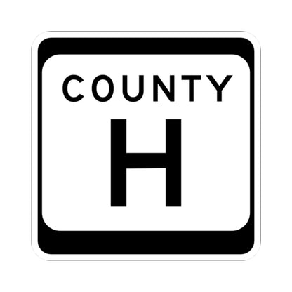 WIS County H (Wisconsin) (Road Sign) STICKER Vinyl Kiss-Cut Decal 2 Inch White - The Sticker Space