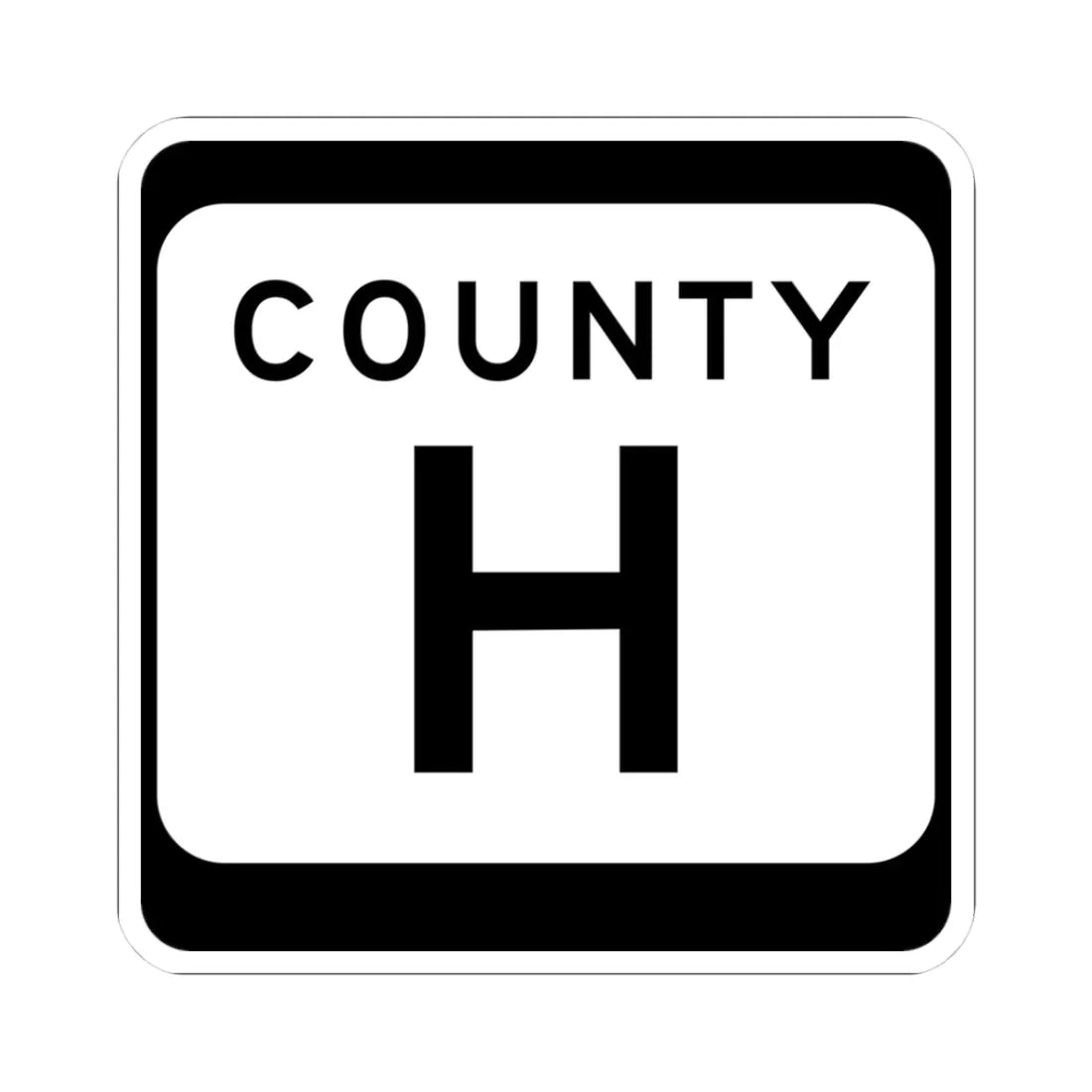 WIS County H (Wisconsin) (Road Sign) STICKER Vinyl Kiss-Cut Decal 3 Inch White - The Sticker Space